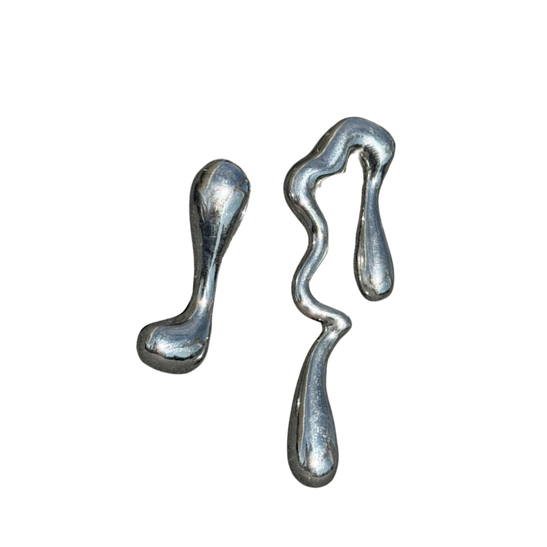 FLUX EARRINGS - anillo de plata .925 con baño de oro 14K artesanal