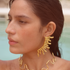 STRIGOSA EARRINGS - anillo minimalista de plata .925 y baño de oro, Taxco Guerrero