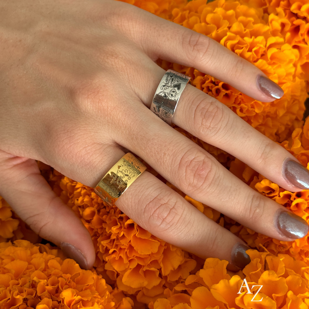 CATRINA RING - anillo artesanal en plata .925, hecho en Taxco México