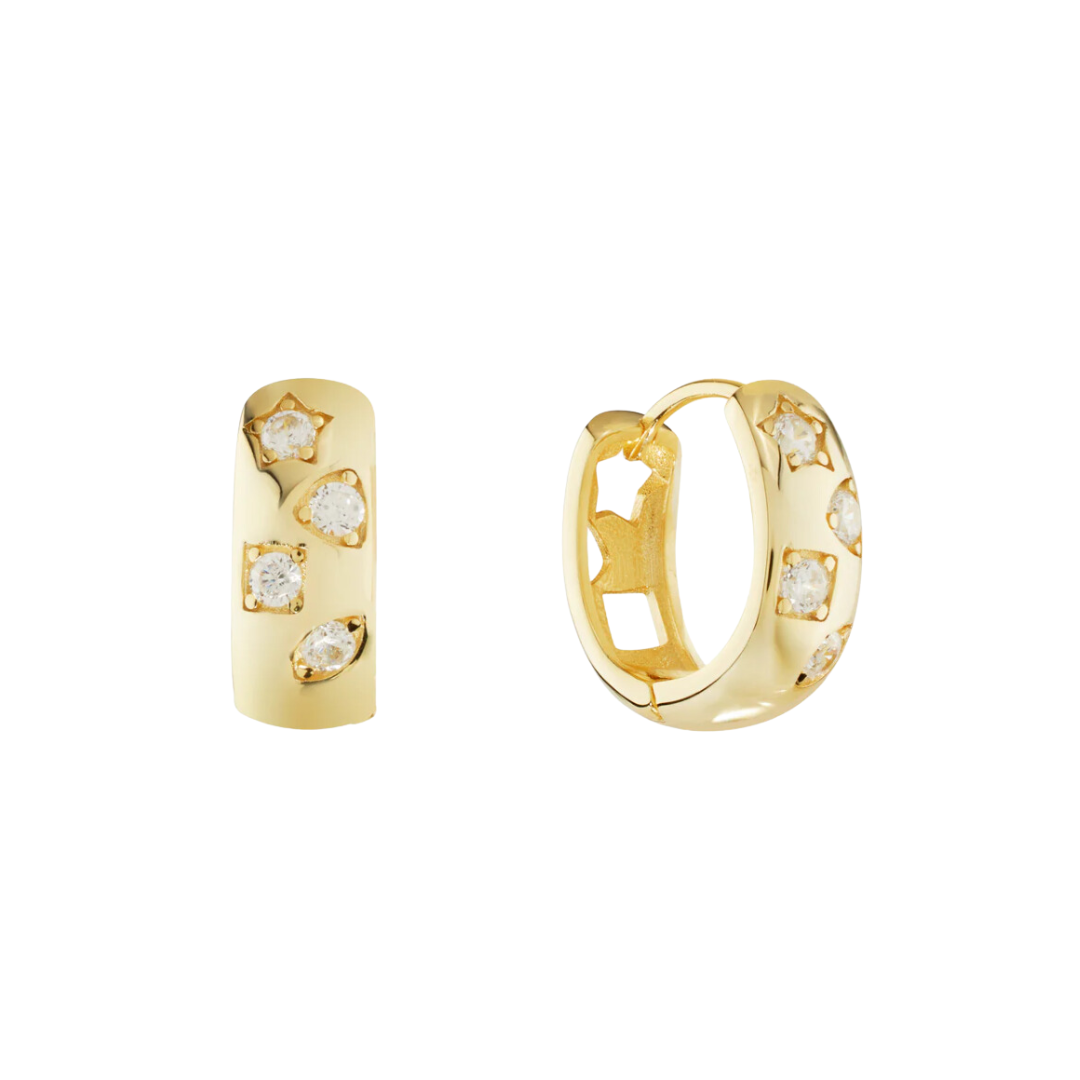NOVA EARRINGS - anillo de plata .925 con baño de oro 14K artesanal