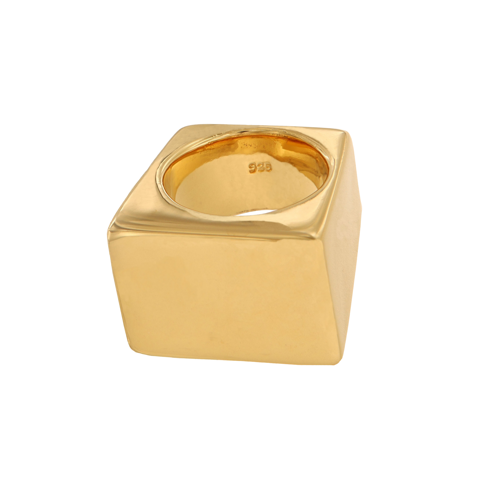 WOODY BOLD RING - anillo de plata .925 con baño de oro 14K artesanal