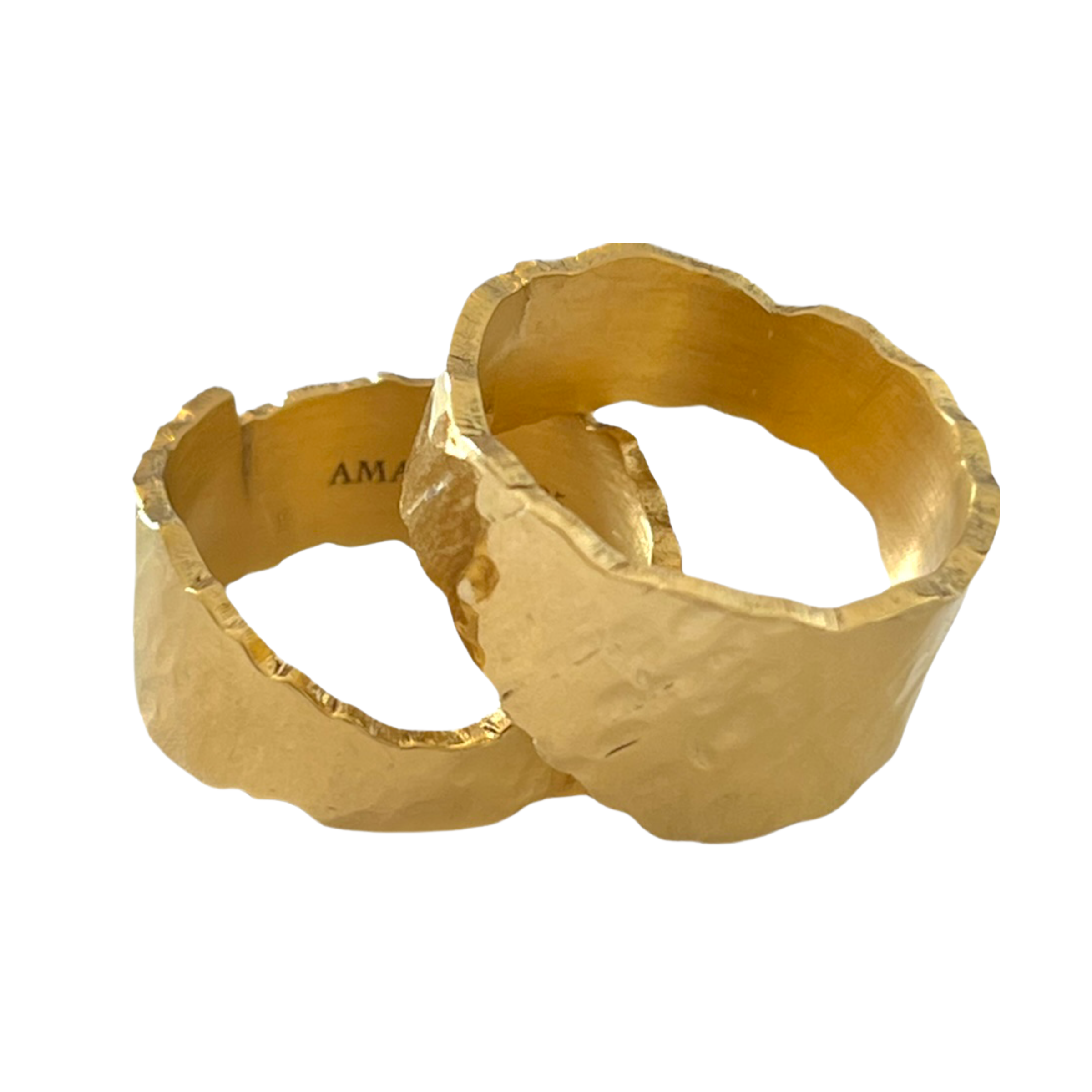 FRAGMENTADO RING - anillo de plata .925 con baño de oro 14K artesanal