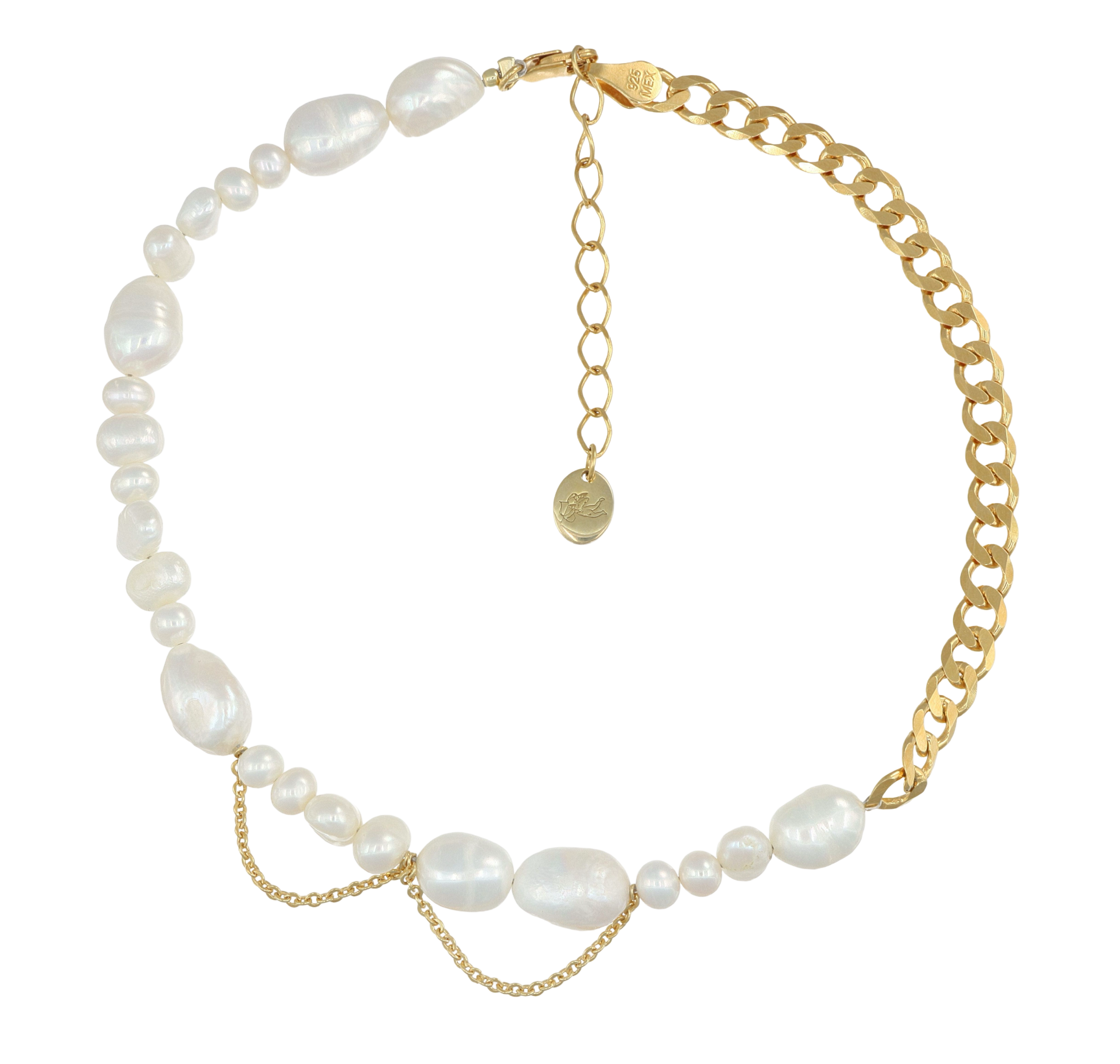 LULA PEARL NECKLACE - collar de plata .925 con baño de oro 14K artesanal