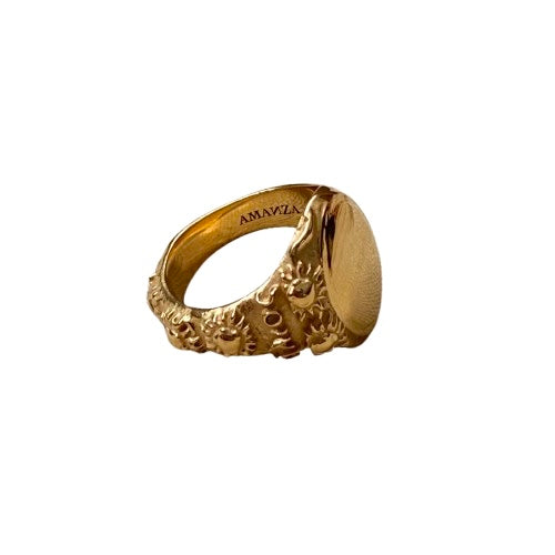 VERA RING - anillo de plata .925 con baño de oro 14K artesanal