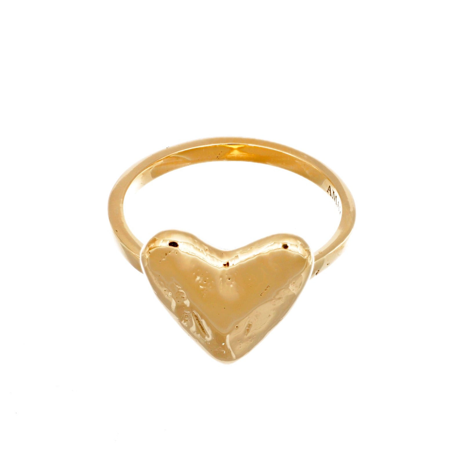 CORAZÓN RING - anillo de plata .925 con baño de oro 14K artesanal
