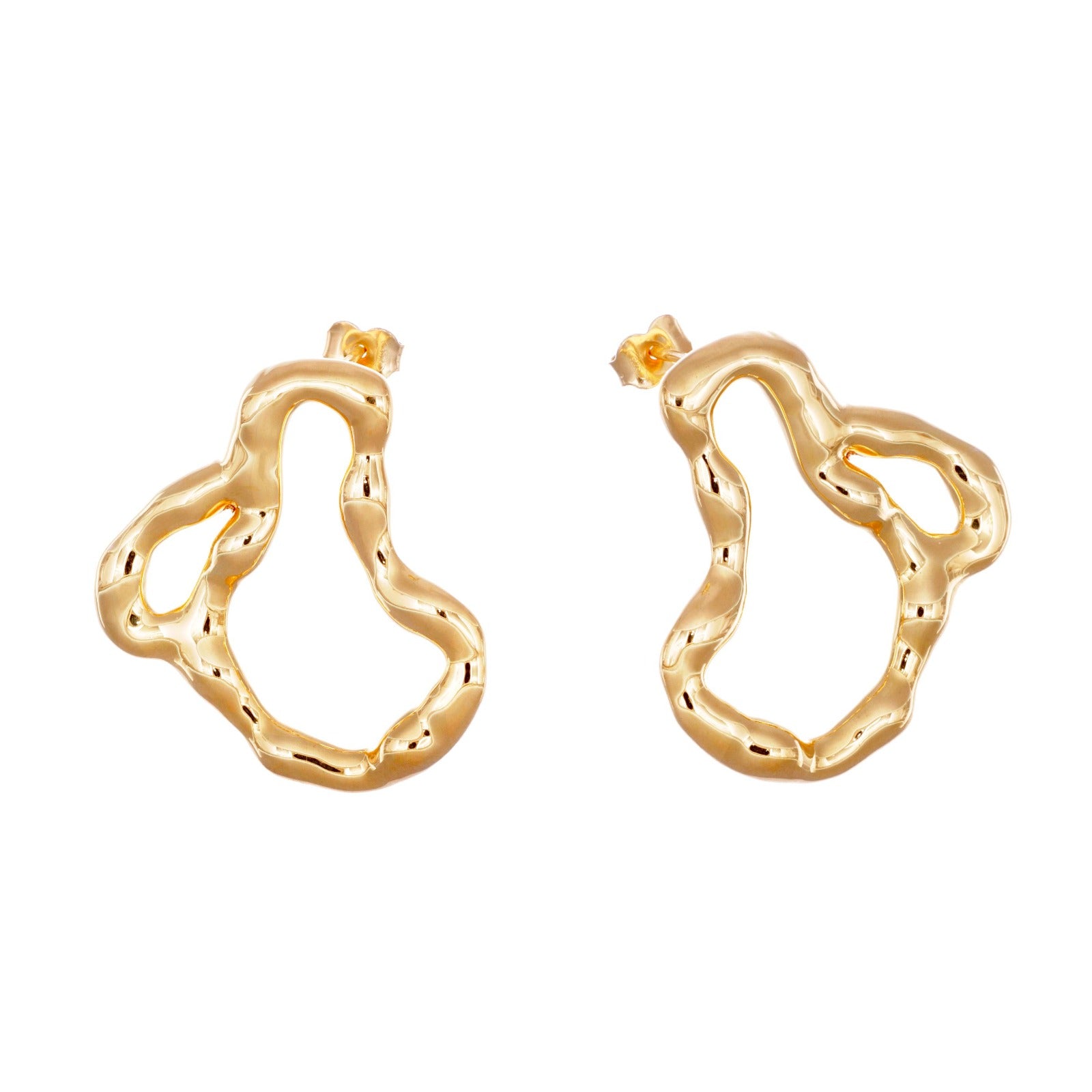 HANAH HOOPS - joya de plata .925 con baño de oro 14K artesanal