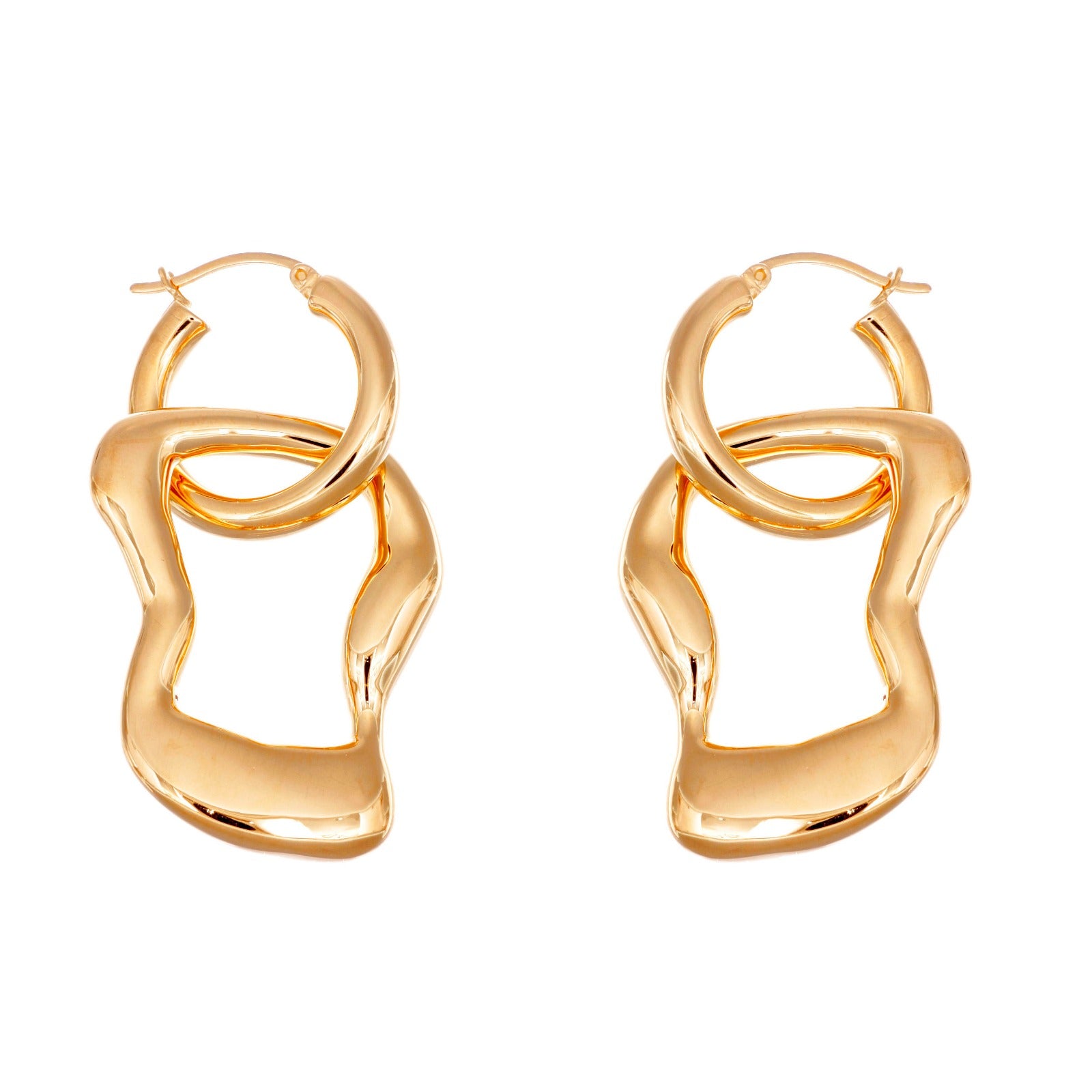 HARLEM HOOPS - joya de plata .925 con baño de oro 14K artesanal