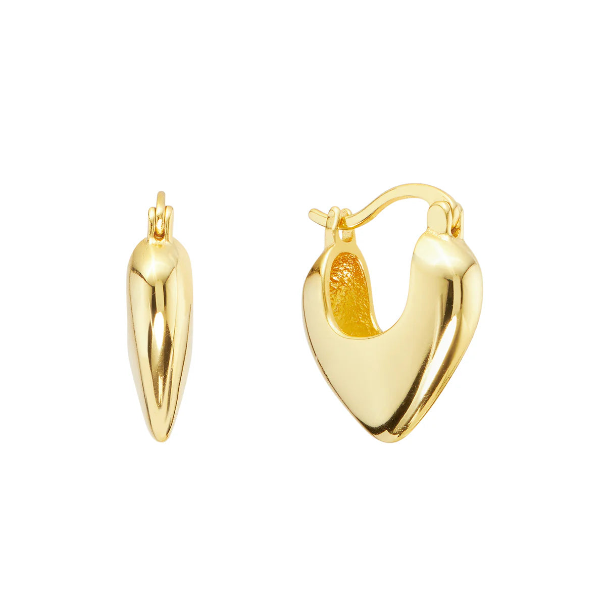 JULIA HEART EARRINGS - anillo de plata .925 con baño de oro 14K artesanal