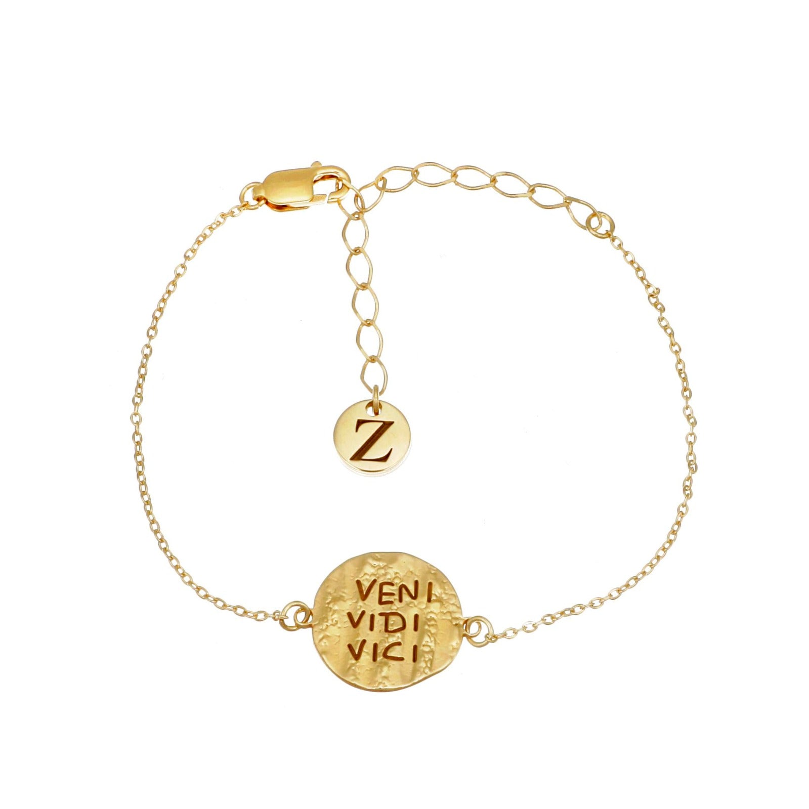 VENI VIDI VICI BRACELET - pulsera de plata .925 con baño de oro 14K artesanal
