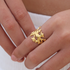 CLIVOSA RING - anillo de plata .925 con baño de oro 14K artesanal