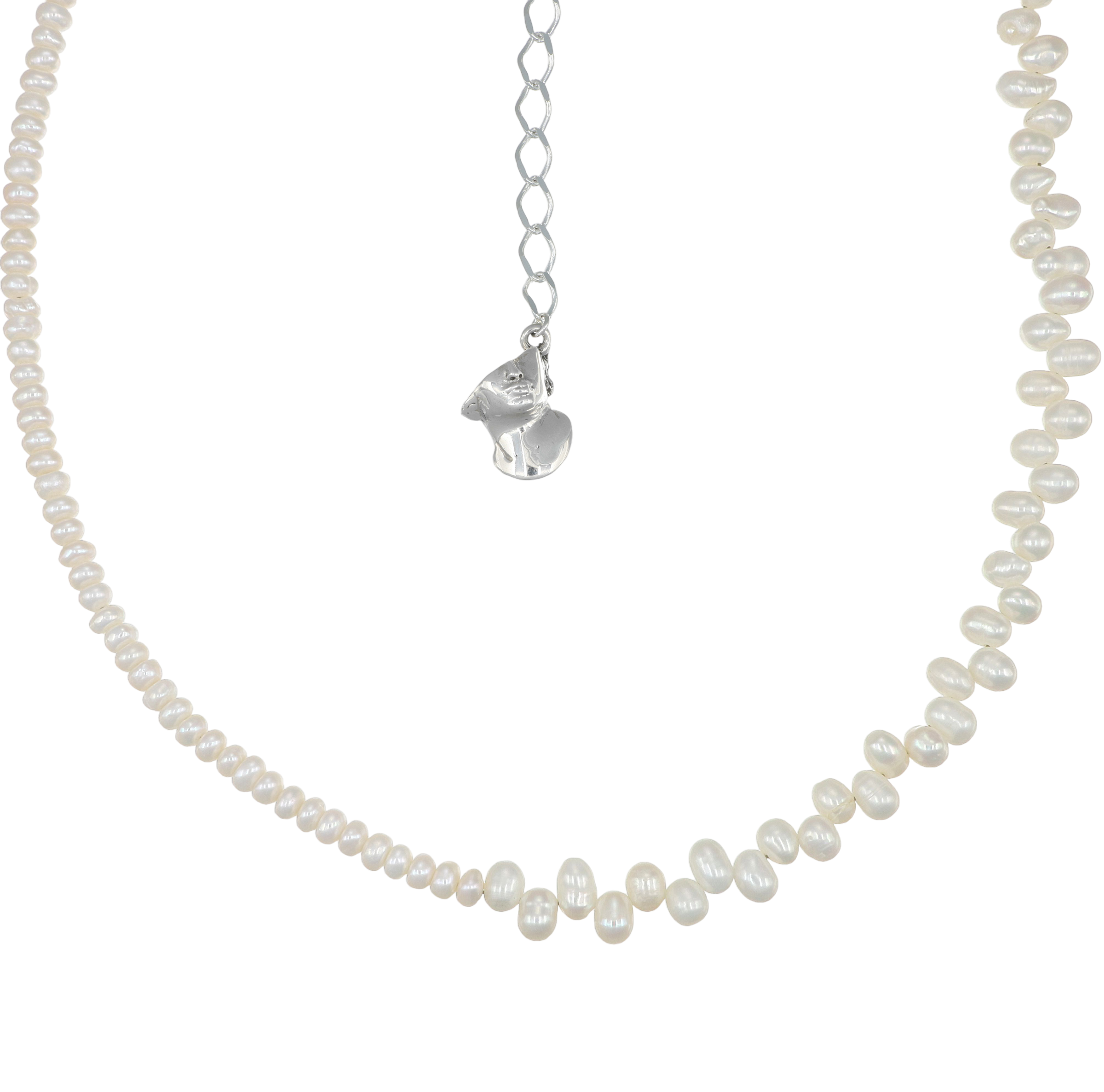 SODDI PEARL CHAIN - collar artesanal en plata .925, hecho en Taxco México