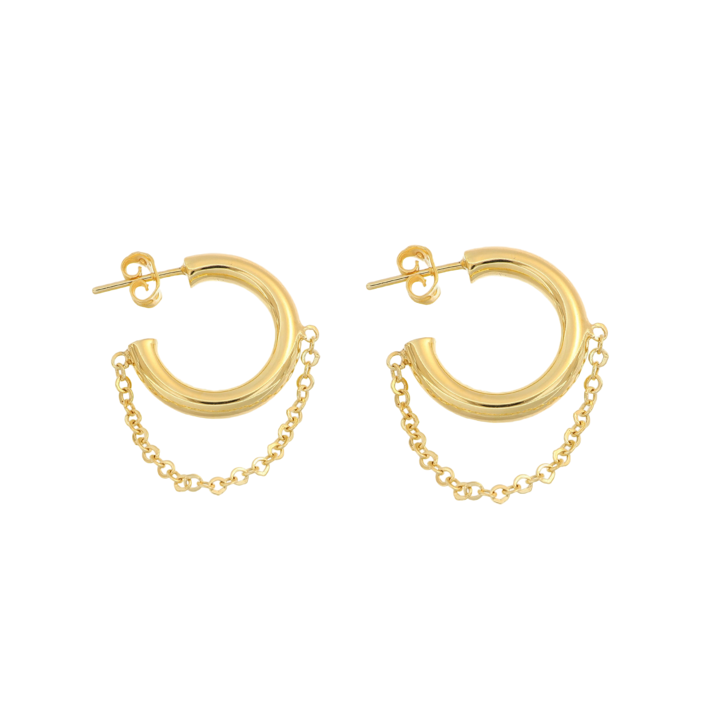 DESAPEGO HOOPS - joya de plata .925 con baño de oro 14K artesanal