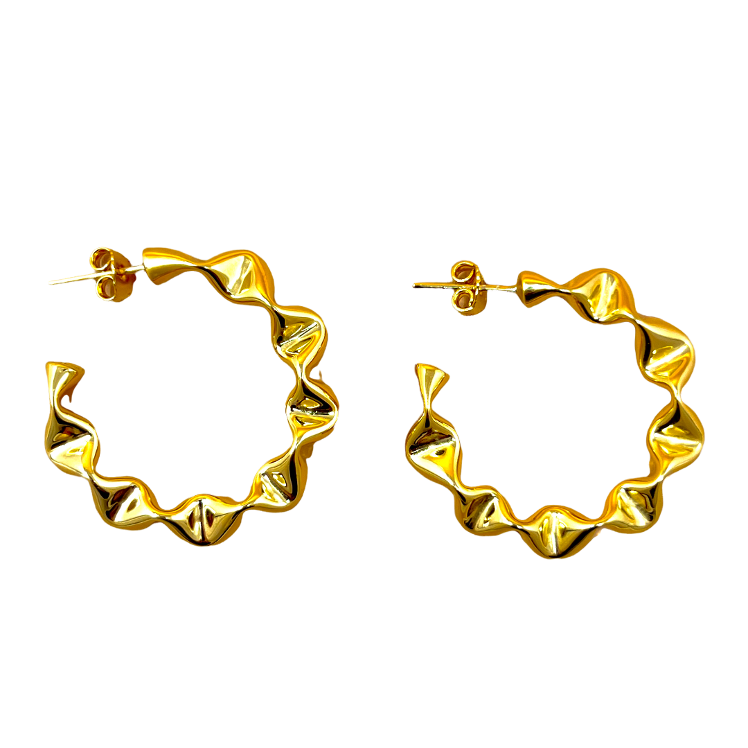 SUMAYA HOOPS - joya de plata .925 con baño de oro 14K artesanal