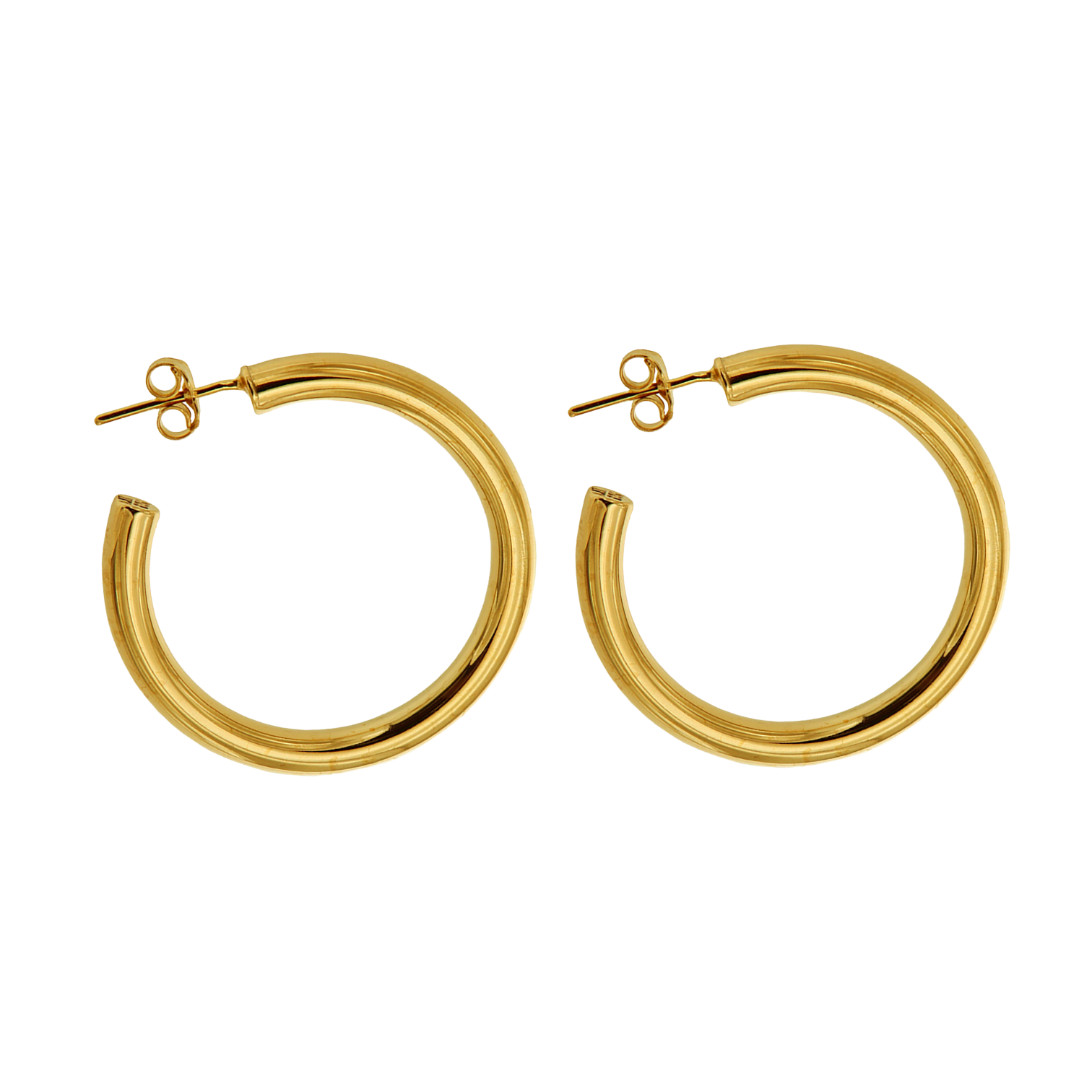 ANNE MEDIUM HOOPS - joya de plata .925 con baño de oro 14K artesanal
